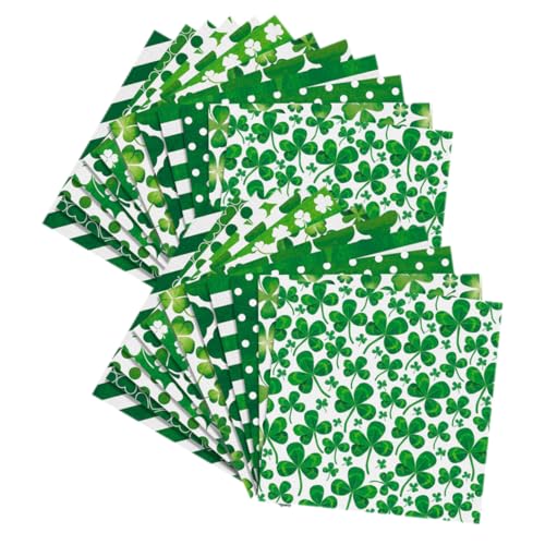 STOBOK 24 Blätter Vierblättriges Kleeblatt-hintergrundpapier St. Patricks Day-scrapbook-papier Patricks Day-musterpapier St. Patricks Day Geschenkpapier Glückskleepapier Irland Konto von STOBOK