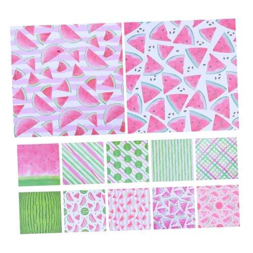 STOBOK Stabiles Gemustertes Bastelpapier 24 Blatt Wassermelonenmuster Journal-hintergründe Für Kreatives Kartenbasteln Scrapbooking von STOBOK