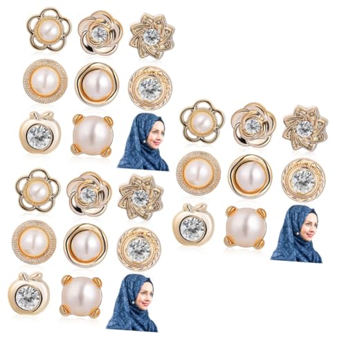 STOBOK 24 STK Stift Hijab Magnete Kopftuch Magnete Magnetische Schmucknadeln Hijab pins Hijab-Magnetknöpfe Sicherheitsnadeln, Broschenverschlüsse Knopfverschluss Knopf Reversnadeln Metall von STOBOK