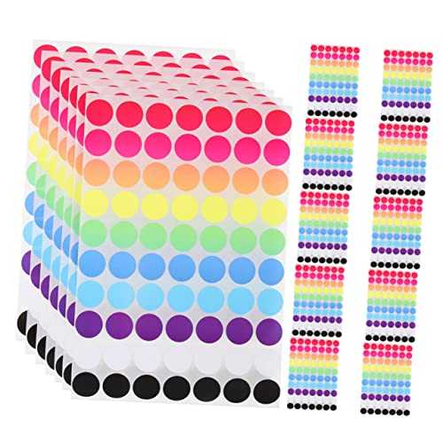 STOBOK 25 Blätter Punktetikett beschriftungsschilder labels pen markers Etikettenbogen Farbige Sticker kreis aufkleber leere Etiketten Kreisetiketten runde Etikettenaufkleber Colorful von STOBOK