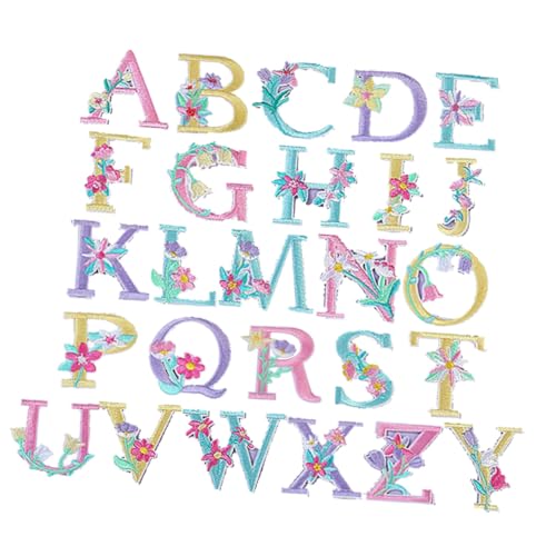 STOBOK 26 Stück Buchstaben-Patch Kleidung Dekorieren ausfüllbare Buchstaben Flicken für Kleidung Alphabet gestickter Aufnäher Filzbuchstaben DIY buchstaben farbige Kleidungsflecken Kabel von STOBOK