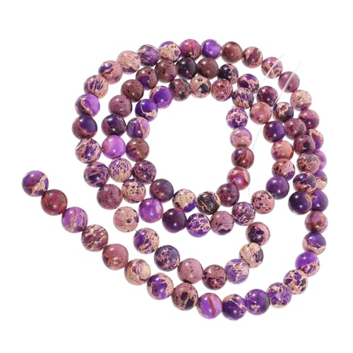 STOBOK 2St Armband aus Steinperlen Edelstein-Anhänger Edelsteinperlen lose Steinperlen Perlen aus Naturstein gemstone beads pearl necklace zartes Armband Perlenarmband Kaiserstein Violett von STOBOK