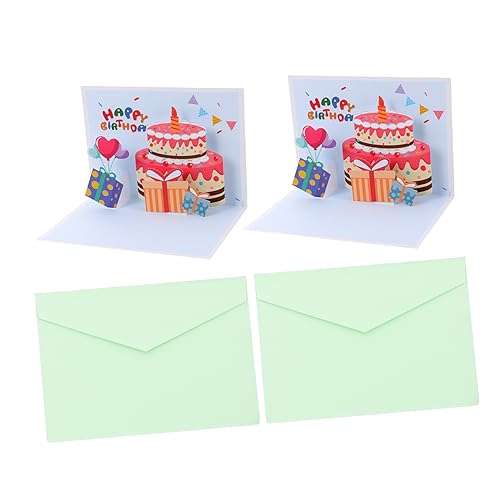 STOBOK 2St Geburtstagskarte Geburtstagsdekorationen alles zum Geburtstag-Banner Pop-up-Karte faltkarten klappkarten Karte für Geburtstagsgrüße Geburtstagsparty-Zubehör Papier Blue von STOBOK