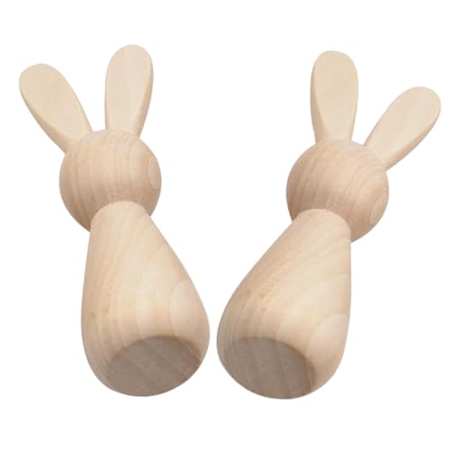 STOBOK 2St Hase aus Holz DIY-Graffiti-Puppen Pegpuppen selbst bemalen Puppenkörper Mini-Hasenpuppenfiguren leere Stiftpuppe Puppen zum manuellen Malen Steckpuppen unvollendet DIY liefert von STOBOK