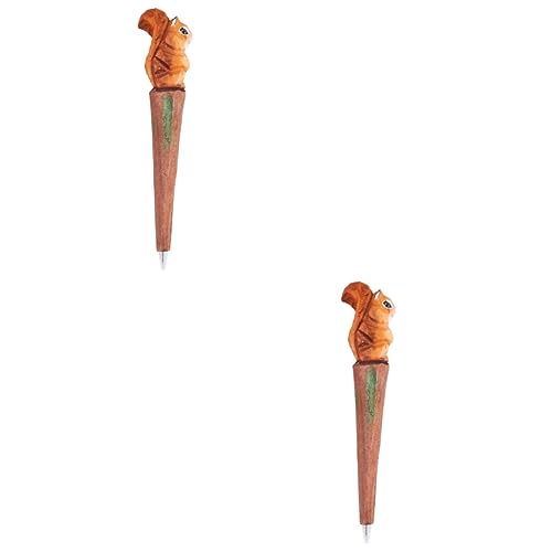 STOBOK 2St Holzschnitzstift kreativer Gelstift Gel-Gel-Stift Kugelschreiber Gelstifte tiergehege tier stifte Cartoon Schnitzstift Holzstifte schnitzen austauschbar Gel Stift Holzschnitzen von STOBOK