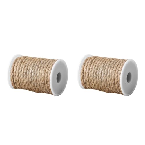 STOBOK 2St geflochtene Schnur Kordel Jute DIY Juteseil Küchenbindeschnur Jute Schnur Schwerlast Juteseil dünnes Seil Schwarze Schnur Zubehör Seil für Handwerk Gartenschnur Hanfseil Khaki von STOBOK