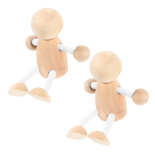 STOBOK 2St hölzerner Mann holzfiguren DIY Holzspielzeug Rayan Spielzeug für Dolly-Peg Mini-Dekor Unfertige Kokeshi-Puppen Desktop-Spielzeug unbemalte Puppe DIY-Malpuppen Holzhandwerk von STOBOK