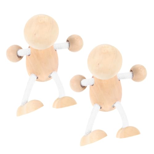 STOBOK 2St hölzerner Mann unfertige Puppenkörper lustige DIY-Puppen Mini-Peg-Puppenfiguren Kinderspielzeug holzfiguren DIY Holzspielzeug holzpuppen selber machen Desktop-Holzpuppe von STOBOK