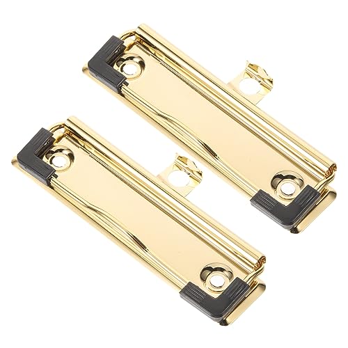 STOBOK 2St klemmbrett halterung büroklammern dokumentenständer Metallhalter Dokumentenhalter Chip Clips Kabel Heftklammern groß Planke Aktenhalter Bindeklammern für Abs Golden von STOBOK