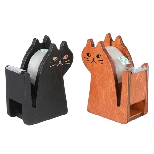 STOBOK 2er Set Niedliche Katzen Klebebandspender Aus Vintage Tape Holder Für Büro Und Zuhause Praktische Abroller Für Klebeband Und von STOBOK