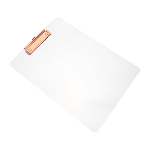 STOBOK 2pcs Transparenter Ordner -zwischenablage Süßes Klemmbrett Mit Stauraum Roségoldenes Klemmbrett Übersichtliche Zwischenablage Kleines Klemmbrett Bretter Rose Gold Acryl von STOBOK