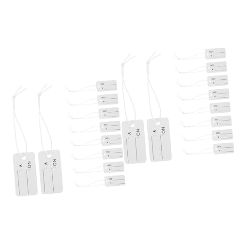 STOBOK 2sets Elastisches Seiletikett Tags Preisschilder Leere Tags Etiketten Zeigen Tags An Beschreibbares Etikett Für Schmuck Preisschild Für Kleidung Papier 100pcs*2 von STOBOK