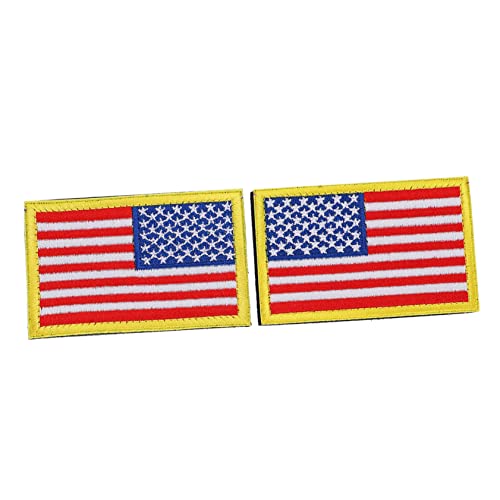 STOBOK 2st Aufnäher Mit Amerikanischer Flagge Pole Flicken Für Kleidung Winken Einheit Flaggenpatch Flaggenabzeichen Hutflecken Sport-patches Benutzerdefinierte Flagge Yellow Stoff von STOBOK