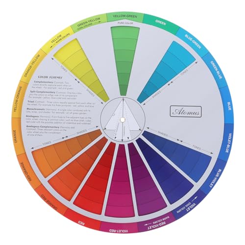 STOBOK 2st Farbverlaufsrad Farben Tafeldiagramm Farbrad-zahnpasta Farbmischpapier Tätowierzubehör Farbkreis Für Innenarchitekten Ral-farbkarte Farbpigmentrad Farbstoff Rotieren Tasche von STOBOK