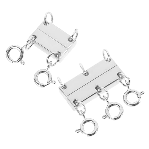 STOBOK 2st Schmuckgliederschnalle Verschlüsse Armbänder Schließe Multi-halsketten-layering-verschluss Halskettenverbinder Selber Machen Magnetischer Halskettenverschluss Silver Legierung von STOBOK