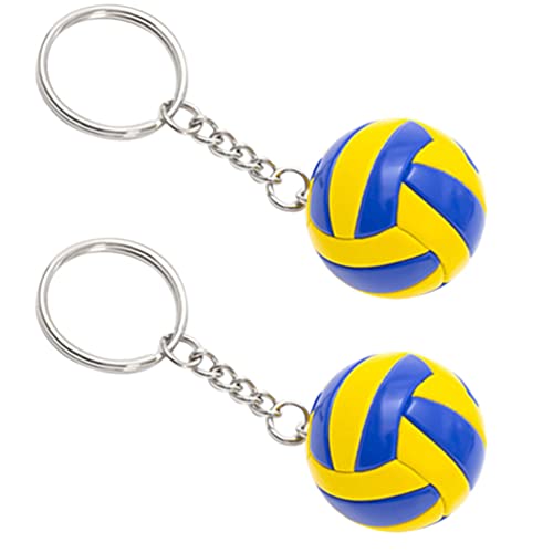 STOBOK 2st Volleyball-modellspielzeug 3d-sport-schlüsselanhänger 3d-volleyball-schlüsselanhänger Handtasche Schlüsselanhänger Charme Schlüsselanhänger Fußball Legierung Schläger Kind Mini von STOBOK