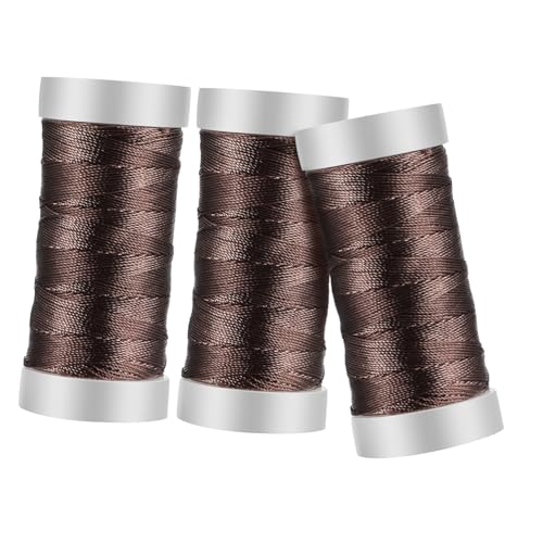 STOBOK 3 Handgeflochtener Turmdraht bastelschnur Fäden DIY-Nähgarn Polsterfaden Hochleistungsfaden Armbänder Stickfaden geflochtene Schmuckschnur geflochtenes Seil Nylon Light Brown von STOBOK