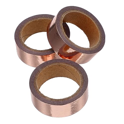 STOBOK 3 Rollen Goldfolienband Reparaturband für Folientunnel Goldband kassetten zierband selbstklebend selbstklebende DIY-Klebebänder Scrapbooking Washi Tape Japanisches Papier Rose Gold von STOBOK