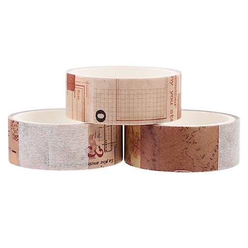 STOBOK 3 Rollen Papierbänder the washi tape zierband selbstklebend Washi-Papierband Dekorative Klebebänder Doppelklebeband Gesichtsband Milchband Aufkleber zum Basteln Japanisches Papier von STOBOK