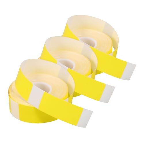 STOBOK 3 Rollen Thermoetikettenpapier Etikettenaufkleber Klebeetikett Selbstklebende Etiketten Klebrige Thermoetiketten Thermoaufkleber-etiketten Selbstklebendes Papier Yellow von STOBOK