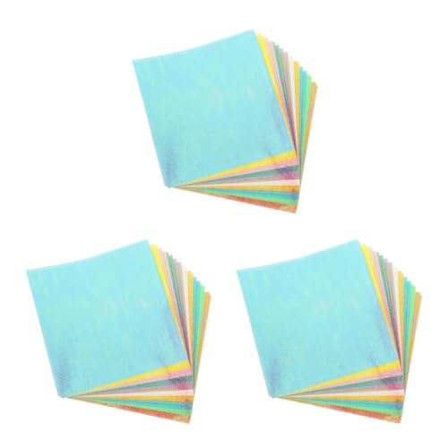 STOBOK 3 Sätze 3 Sets Glitzerndes Handgefertigtes Origami Taschentuch Gefaltetes Origami Papier Schrottbuchpapier Origami Papier Gemustertes Origami Papier Für Anfänger 20 Blatt*3 von STOBOK