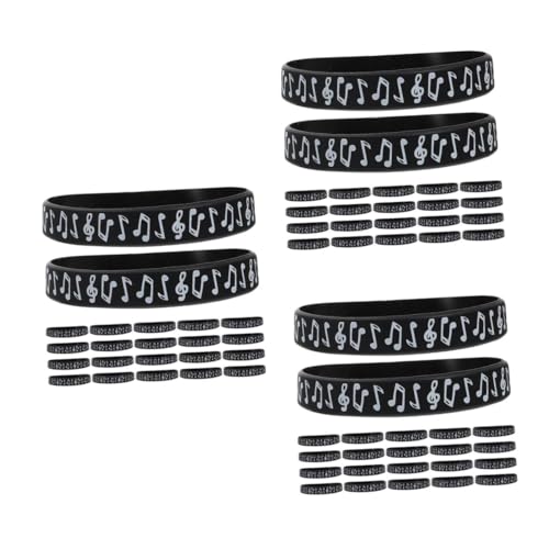 STOBOK 3 Sätze 3 Sets Musiknoten Armband Armband Konzert Armbänder Armreifen Handarmband Farbige Armbänder Musik Party Dekoration Individuelle Armbänder Für Männer 24 Stück * 3 von STOBOK