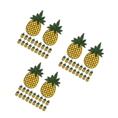 STOBOK 3 Sätze Ananas -stickerei Häkelananas Patch Ananas Wärmepolster-anti-scenen-handschuhe Mini-zubehör Ananasflecken Eisen Auf Tasche Bestickter Aufnäher Stickgarn 20 Stück * 3 von STOBOK