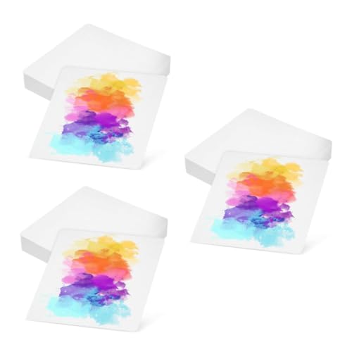 STOBOK 3 Sätze Aquarellpapier Kartonpapier Papier Für Die Aquarellmalerei Malpapier Für Kinder Leere Aquarellkarten Zeichenpapier Papier Zum Malen Von Kindern Weiß 50 Stück * 3 von STOBOK