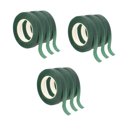 STOBOK 3 Sätze Blumenstrauß Aus Grünem Band Dekoratives Klebeband Blumenverpackungsbänder Blumenband Für Künstliche Blumen Bastelband Gartenband Papier Dark Green 3 Stück * 3 von STOBOK