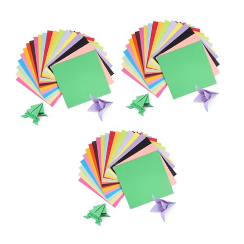 STOBOK 3 Sätze Buntes Origami Pastellpapier Zum Basteln Farbiges Kartonpapier Bunte Origami-papiere Quadratisches Papier Papierhandwerk Sortierter Karton Zellstoff 200 Stück * 3 von STOBOK