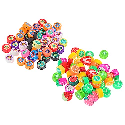 STOBOK 3 Sätze DIY Armband Zubehör Ton Perle Spinner Charms Für Armbänder Obst Spacer Perlen Obst Perlen Für Schmuck Machen Fruchtige Früchte Ton Perlen Für Schmuck Machen 100 Stück * 3 von STOBOK