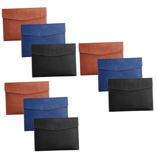 STOBOK 3 Sätze Dateipaket Storage Boxes Aufbwahrungs-box Organizer Bag Aktenkoffer Stauboxen Aktentaschen Aktenordner Dokumentenumschläge Taschen Mit Knopfleiste Kunstleder 3 Stück * 3 von STOBOK