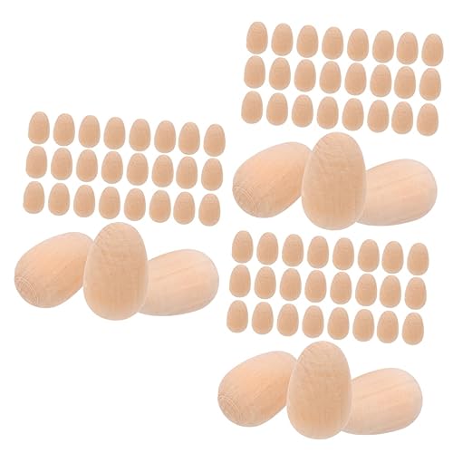 STOBOK 3 Sätze Dreidimensionale Eier Gefälschte Eier Braune Eier Eierbecher Easter Egg Decoration Ostereier Dekoration Künstliche Eier Zum Dekorieren Holzei Hölzern Khaki 60 Stück * 3 von STOBOK