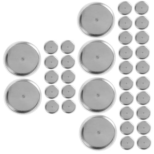 STOBOK 3 Sätze Edelsteinohrringe Tabletts Ablagefach Für Ohrstecker Ohrring-basis Metall-ohrring-blanks Schmuckzubehör Selber Machen Ohrring Zubehör Selber Machen Silver 20 Stück * 3 von STOBOK