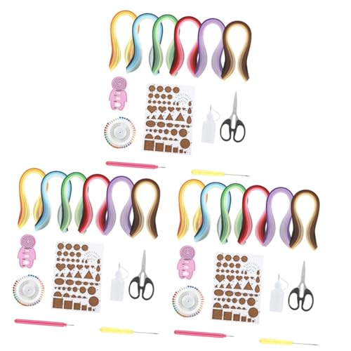 STOBOK 3 Sätze Gestepptes Papierset Deckenverkleidung Classroom Decorations Quilling Paper Papierrollen Paper Quilling Tools Werkzeug Quilling Aus Papier Diy Bastelset 13 Stück * 3 von STOBOK