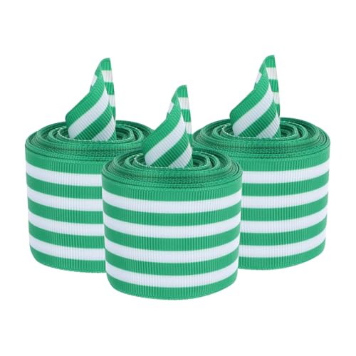 STOBOK 3 Sätze Grünes Polyester Gurtband Kleeblattband Patrick'S Day Drahtband Sackleinenband St Patricks Band Zum Verpacken Bedrucktes Ripsband Einzigartige 3 Rollen * 3 von STOBOK