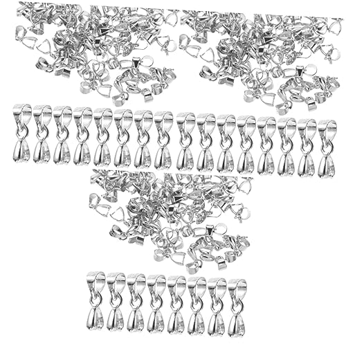 STOBOK 3 Sätze Hängende Schnalle Schlüsselanhänger-bastelset Faden Anhängerstecker Anhängerzubehör Halsketten-anhänger- Halskettenverbinder Selber Machen Silber- 100 Stück * 3 von STOBOK