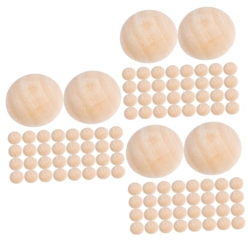 STOBOK 3 Sätze Halbrunde Holzperlen Fledermaus- Zedernkugeln Halbkugel Mini-halbkugelbälle Buchsbaum Dekorative Schale Halbe Perlen Künstliche Pflanzen Ball Mini-perlen 200 Stück * 3 von STOBOK