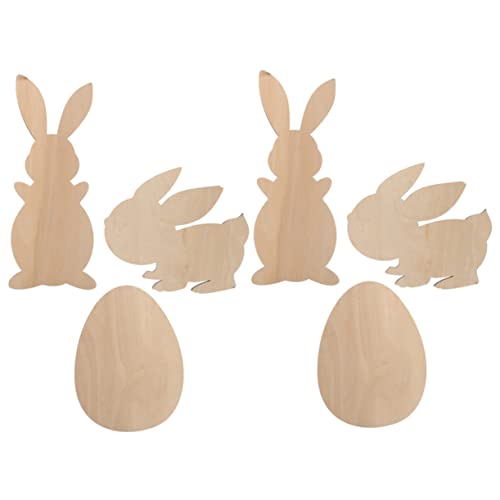 STOBOK 3 Sätze Haseneier Aus Holz Kaninchen Behandelt Korb Beflockter Osterhase Ostertasche Hasenbilder Wanddekoration Hasenzubehör Eierstecher Plüsch Osterkörbe Beute 6 Stück * 3 von STOBOK