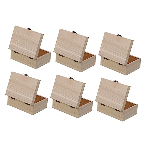 STOBOK 3 Sätze Holzkiste Mit Schloss Desktop- Schubladen-schmuck-organizer Aufbewahrungsbehälter Für Schubladen Dekor Schmuckkästchen Schatztruhe Hölzern 6 Stück * 3 von STOBOK