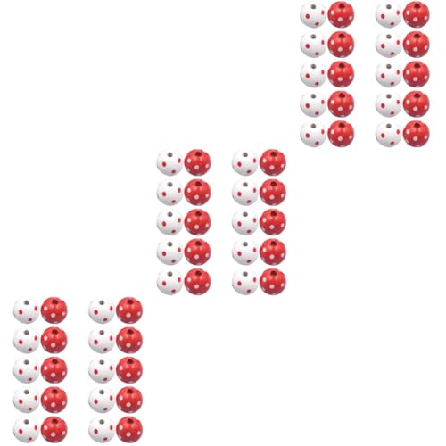 STOBOK 3 Sätze Holzperlen Korn Gefärbte Kunst-abstandsperlen Bastelset Webstuhl Saatperle Hühner Gieskanne Kinderspielzeug Dekorative Holzperle Rote Holzperle 100 Stück * 3 von STOBOK
