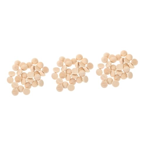 STOBOK 3 Sätze Holzperlendekoration Holzkugeln Holzspielzeug Lose Perlen Für Schmuck Holzperlen Selber Machen Diy Girlande Holz Halbperle Halbe Holzperlen Hölzern Beige 100 Stück * 3 von STOBOK