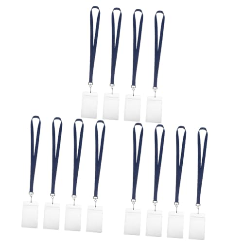 STOBOK 3 Sätze Id-schlüsselband Ausweishalter Ausweistasche Namensschild Mit Band Ausweiskartenclip Kartenhalter Ärmel Für Namensschilder Namensschild-lanyard Polyester Navy 4 Stück * 3 von STOBOK