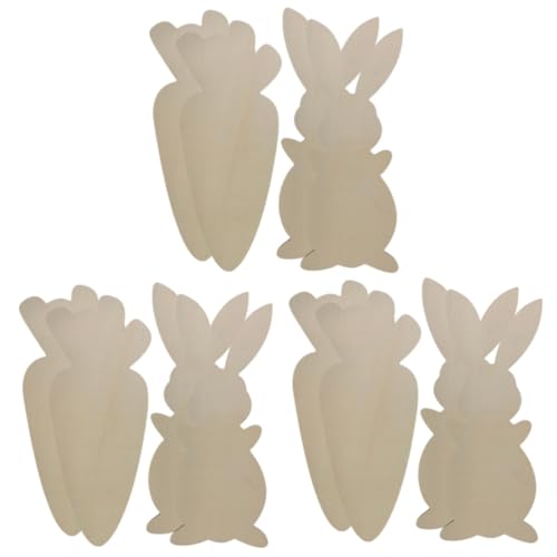 STOBOK 3 Sätze Karotte aus Holz Karottenkuchen Mini-Karotten Sellerie Bausatz adventsgeschenke ostern mitgebsel ausgeschnittenes dekorativer ausschnitt für ostern hölzern von STOBOK