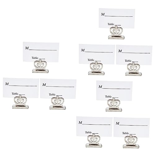 STOBOK 3 Sätze Kronensitz-clips Tischplatzname Beachten Sie Clip-halter Platzkartenhalter Fotokarten Hochzeitsdeko Hochzeitsdeco Bildhalter Tischkartenhalter Legierung Silver 3 Stück * 3 von STOBOK