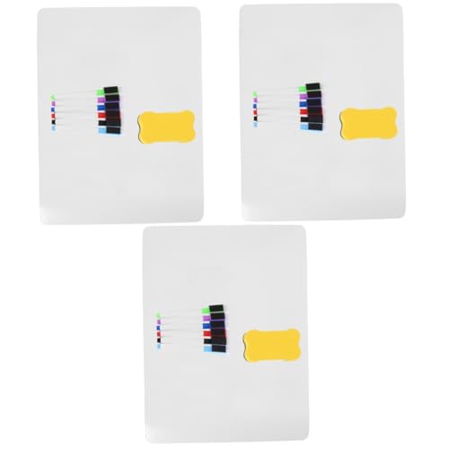 STOBOK 3 Sätze Löschbar Bretter Magnetischer Notizblock Magnetisches Whiteboard Für Kühlschrank Tafel Bord Memo-whiteboard Papier Textmarker Pastell Schreibblock Weiß Magnet Aus Gummi von STOBOK