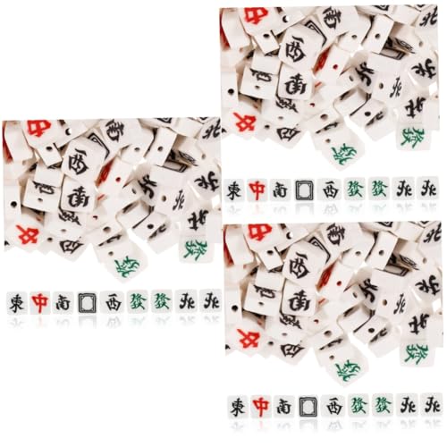 STOBOK 3 Sätze Mahjong-perlen Schmuckperlen Masse Mahjongg Mahjong-ohrringe Majong-ohrringe Bastelmaterial Bastel Materialien Diy-abstandsperlen Perlenanhänger Polymer-ton 100 Stück * 3 von STOBOK