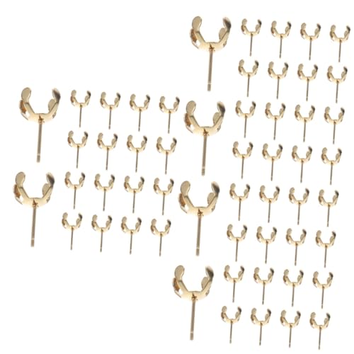 STOBOK 3 Sätze Perlenklauenhalter Ohrringträger Für Stecker Ringe Wendel Edelstahlkügelchen Schmuckherstellung Ohrringpfosten Selber Machen Ohrstecker Rostfreier Stahl Golden 20 Stück * 3 von STOBOK