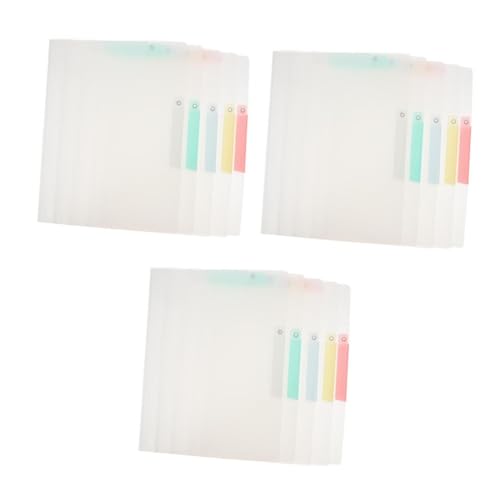 STOBOK 3 Sätze Prüfungsunterlagen Organizer Transparenter Umschlag Dokumententasche Taschen Organizer Binder Clips Taschen Portfolio Ordner Fächermappe Aktenschutz 5 Stück * 3 von STOBOK