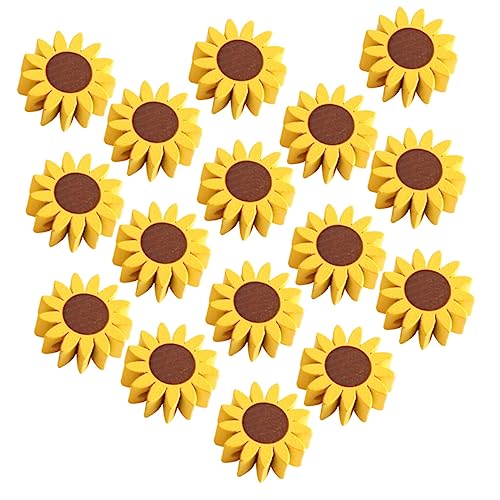 STOBOK 3 Sätze Sonnenblumen-holzperlen Abstandsperle Flache Sonnenblumenperlen Massenhandwerk Sonnenblumenperlen Für Schmuck Mini-perlen Sonnenblumen-abstandshalter Yellow 50 Stück * 3 von STOBOK